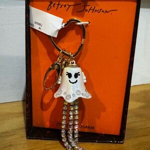 Betsey Johnson ghost angel keychain bag charm new